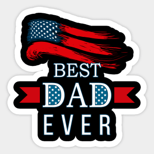 Father's day Best Dad Ever with US American Flag Sticker